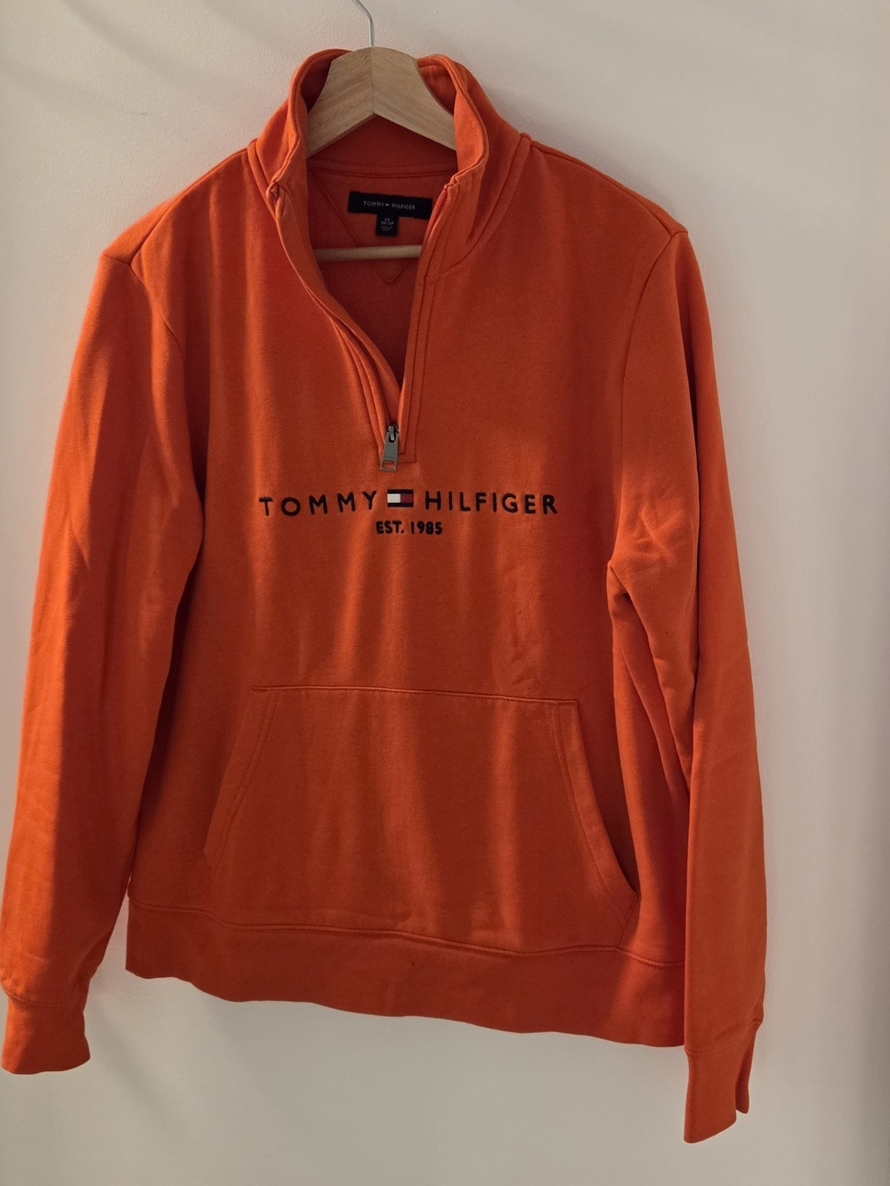 Tommy Hilfiger Orange Quarter-Zip Pullover